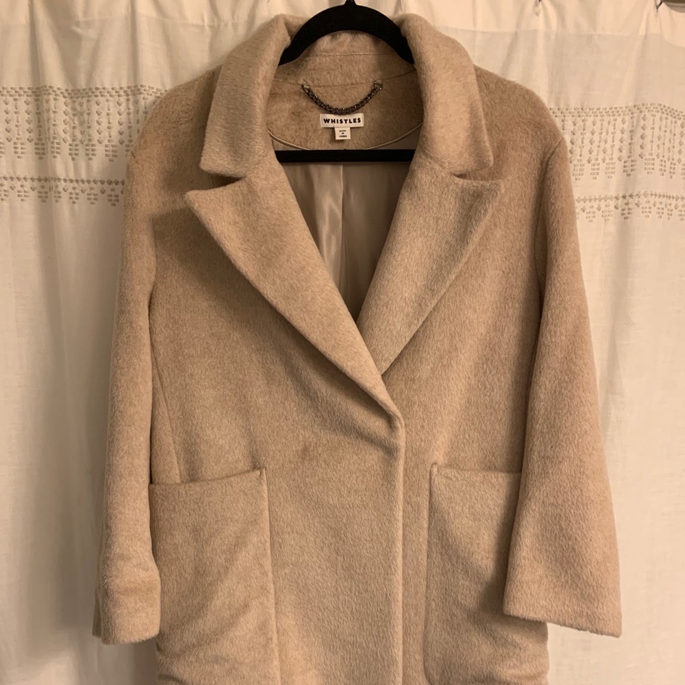 Beige faux fur coat